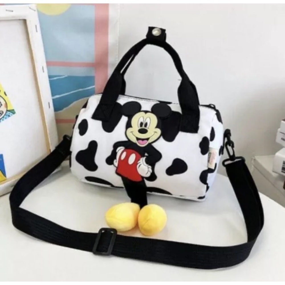 Zara DISNEY MICKEY MOUSE BAG COW PRINT WITH PLUSH FEET